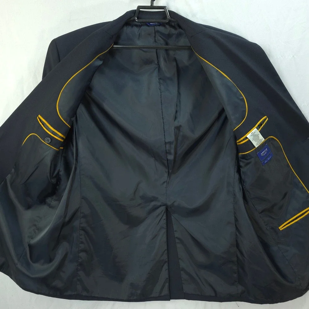 Arrow Suit Collection Mens 44R Navy‎ Blue Wool Blend 2 Button Blazer Sport Coat